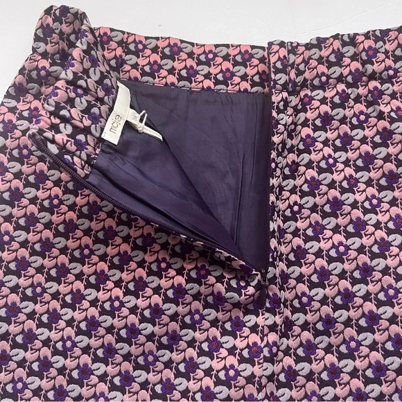 NWT Maje Floral Jacquard Skirt Front Shorts SZ 36/S Pink Skort Pockets Girly - Picture 8 of 14